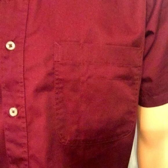 DOC& Amelia Maroon formal button down shirt NWOT Men’s S - Picture 4 of 16